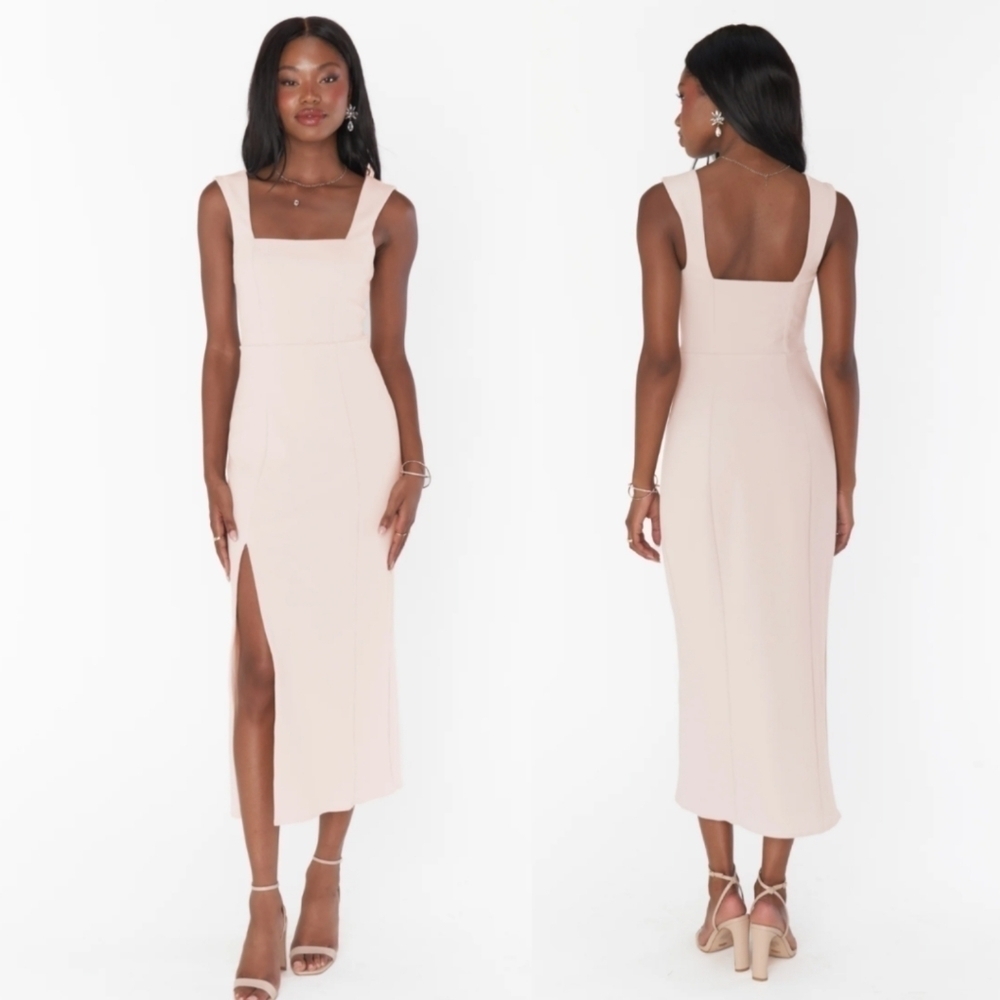 SHOW ME YOUR MUMU Eden Midi Dress Womens Small Dusty Rose Dress  Golden 5